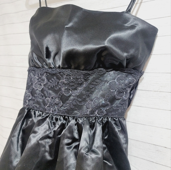 Gunne Sax Jessica McClintock Black Midi Dress, sz XS - Picture 4 of 16